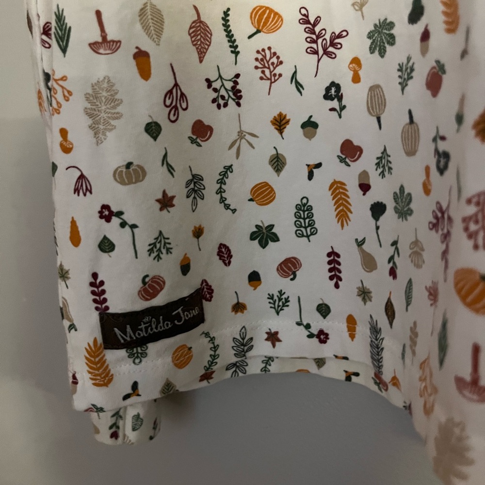 Matilda Jane White Top with Autumn Leaf Print - Picture 3 of 4